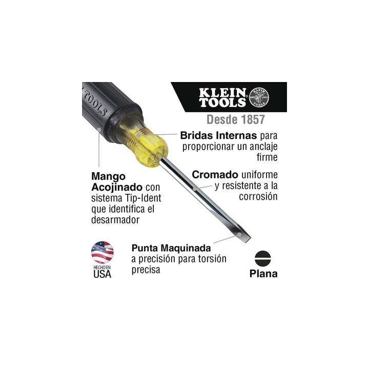 Juego de desarmadores de punta ranurada y Phillips de 4 piezas.