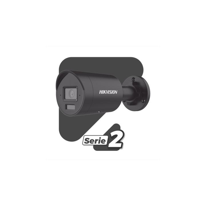 [Dual Light + 2 Micrófonos Integrados] Bala IP 4 Megapixel / Color Negro / Lente 2.8 mm / 40 mts Luz Blanca + 40 mts