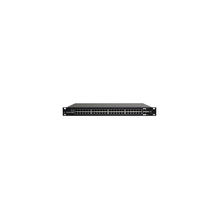 Switch EdgeMAX Administrable de 48 Puertos Gigabit con PoE+/PoE Pasivo 24V + 2 Puertos SFP + 2 Puertos SFP+, 500 W
