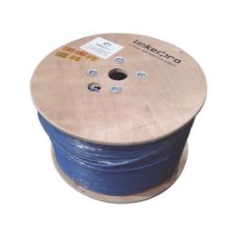 Bobina de 1000 Metros (3280.84 Pies) Cable Cat6+ Calibre 23 Alto Desempeño, ETL, UL, Color Azul, Super Flexible, de