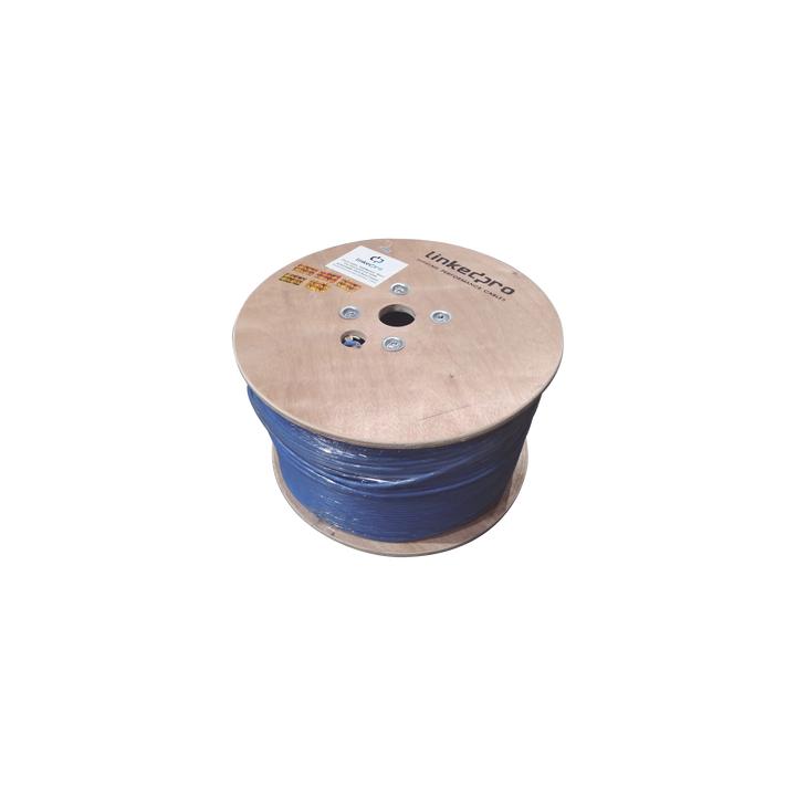 Bobina de 1000 Metros (3280.84 Pies) Cable Cat6+ Calibre 23 Alto Desempeño, ETL, UL, Color Azul, Super Flexible, de