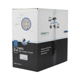 Bobina de Cable de 305 Metros (1000 Pies) Cat6+, CMR, Calibre 23 Alto Rendimiento, ETL, UL, Color Azul, Super Flexible,