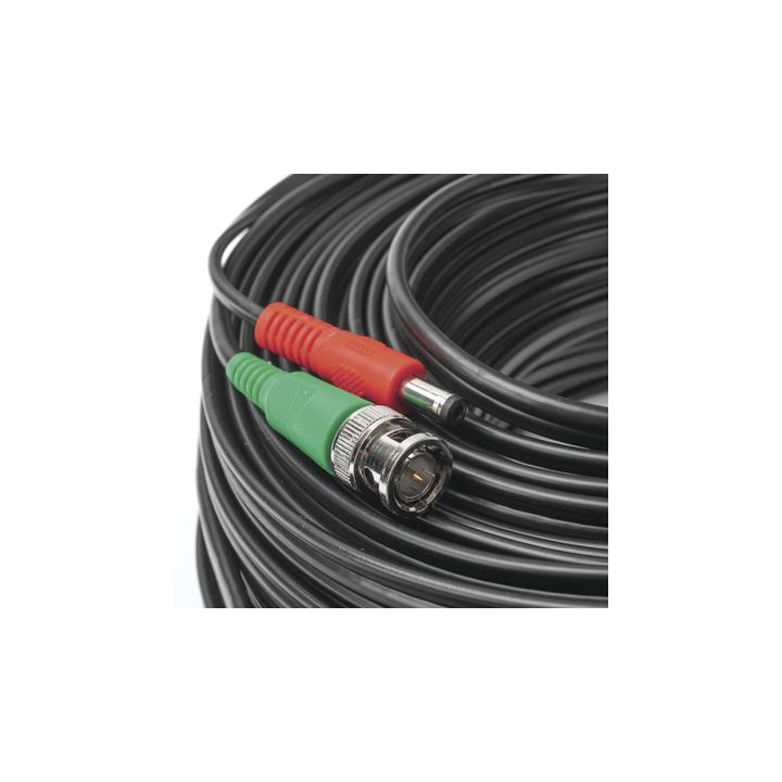 Cable Coaxial (BNC RG59) + Alimentación / SIAMES / 30 Metros (98.43 Pies) / 100% COBRE / Para Cámaras 4K / Uso