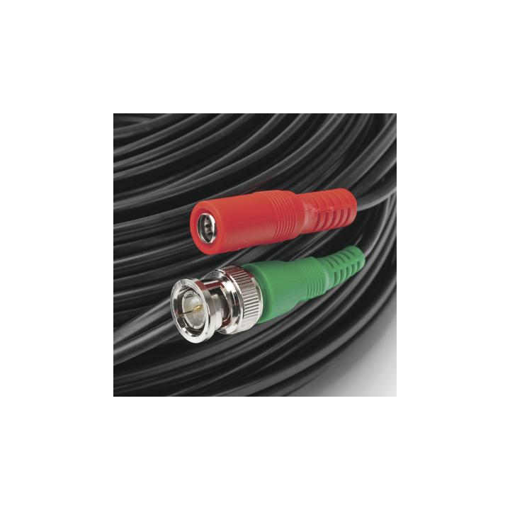 Cable Coaxial (BNC RG59) + Alimentación / SIAMES / 30 Metros (98.43 Pies) / 100% COBRE / Para Cámaras 4K / Uso