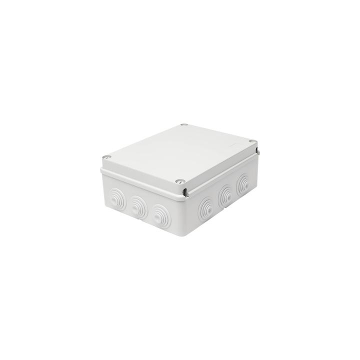 Caja Estanca de PVC Para Derivación y Conexión, 12 Entradas, Tapa Atornillada, 240x190x90 mm (Área interna), Uso