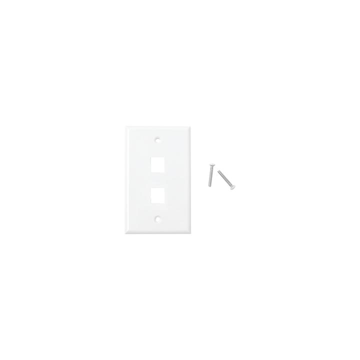 Placa de Pared de 2 Puertos, Keystone, Color Blanco