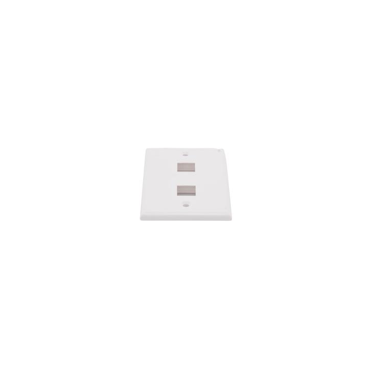 Placa de Pared de 2 Puertos, Keystone, Color Blanco
