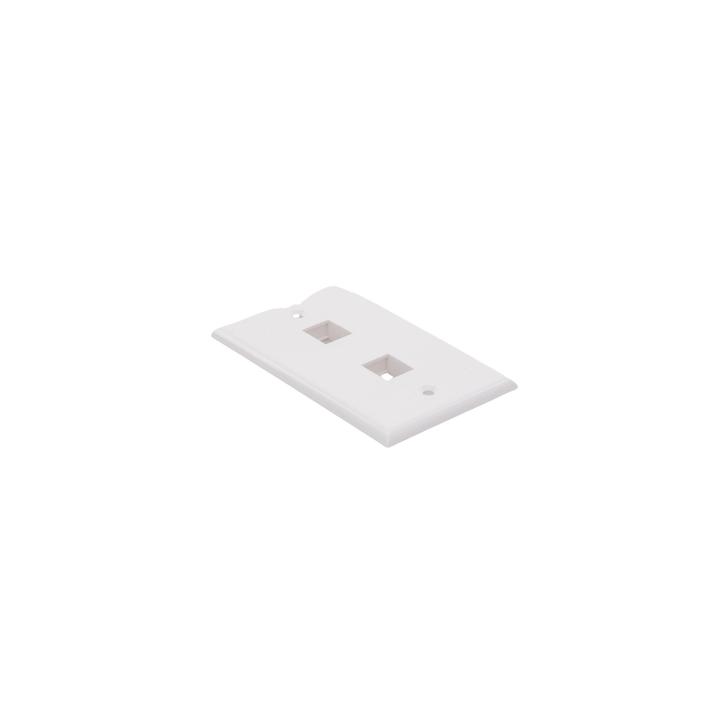Placa de Pared de 2 Puertos, Keystone, Color Blanco