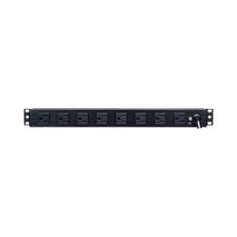 PDU Básico Para Distribución de Energía, Con 8 Tomas NEMA 5-15R Traseras y 2 Tomas 5-15R Frontales, 1UR, 15 Amp, 120
