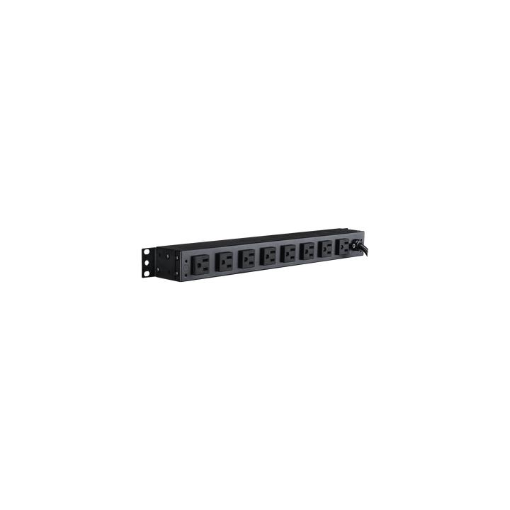 PDU Básico Para Distribución de Energía, Con 8 Tomas NEMA 5-15R Traseras y 2 Tomas 5-15R Frontales, 1UR, 15 Amp, 120