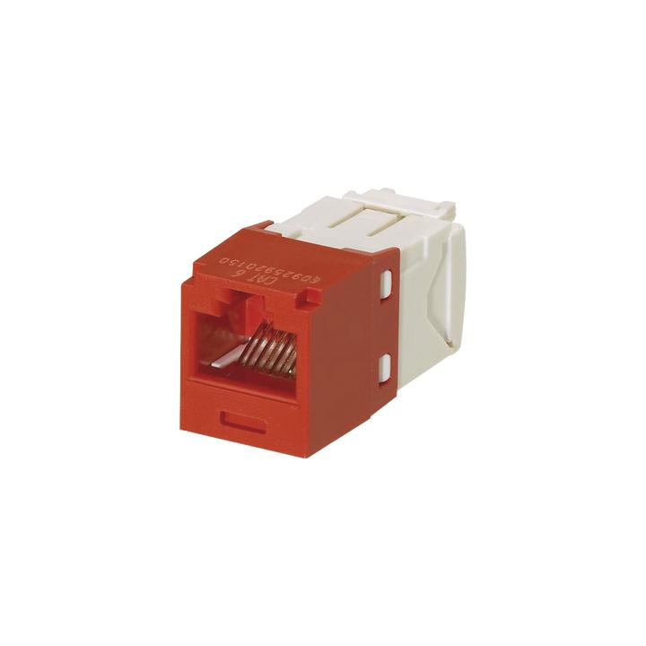 Conector Jack RJ45 Estilo TG, Mini-Com, Categoría 6, de 8 Posiciones y 8 Cables, Color Rojo