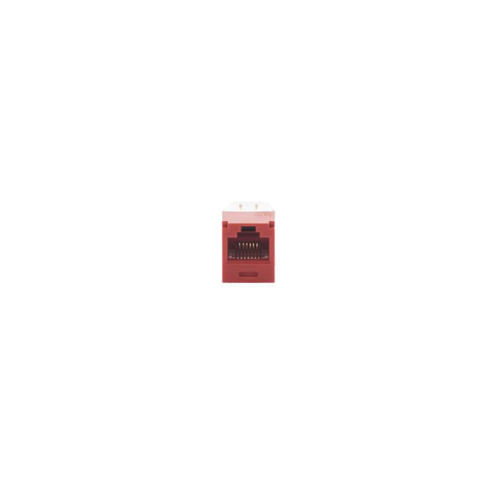 Conector Jack RJ45 Estilo TG, Mini-Com, Categoría 6, de 8 Posiciones y 8 Cables, Color Rojo