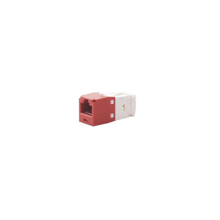 Conector Jack RJ45 Estilo TG, Mini-Com, Categoría 6, de 8 Posiciones y 8 Cables, Color Rojo