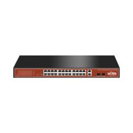 Switch PoE (802.3af/at/bt) / No administrable de largo alcance / Hasta 250m / Con 24 x 10/100Mbps + 2 x SFP Gigabit