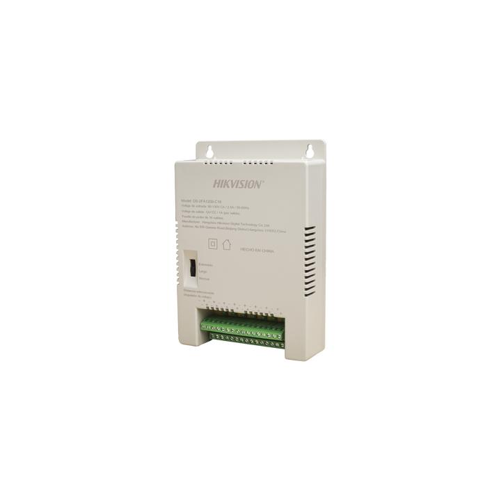 Fuente de Poder Regulada 12 Vcc / 13.5 Vcc / 15 Vcc para 16 Cámaras / 16 Amp (1 Amp por Salida) / Voltaje de Entrada