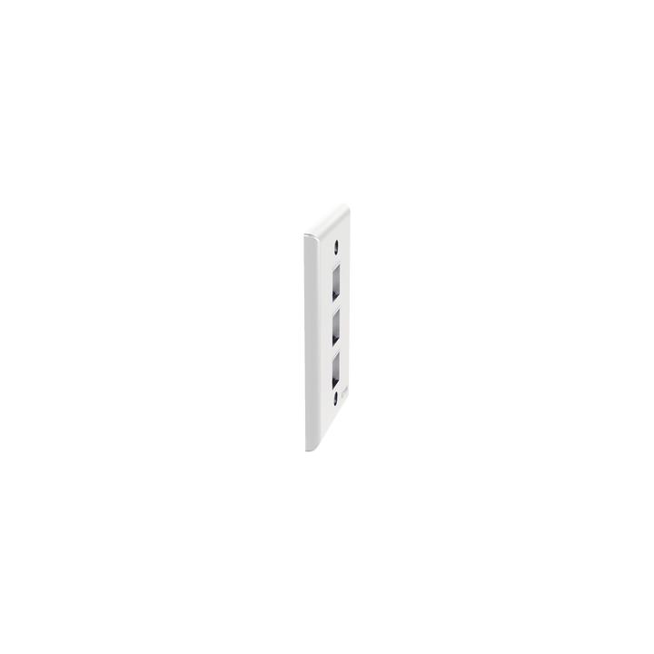 Placa de Pared Vertical, Salida Para 3 Puertos Keystone, Color Blanco