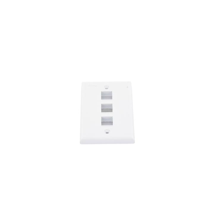 Placa de Pared Vertical, Salida Para 3 Puertos Keystone, Color Blanco