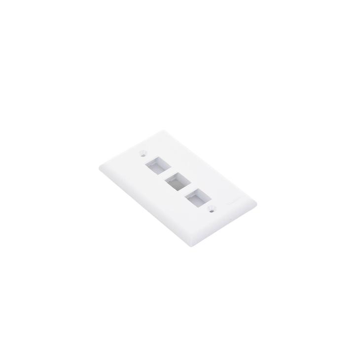 Placa de Pared Vertical, Salida Para 3 Puertos Keystone, Color Blanco
