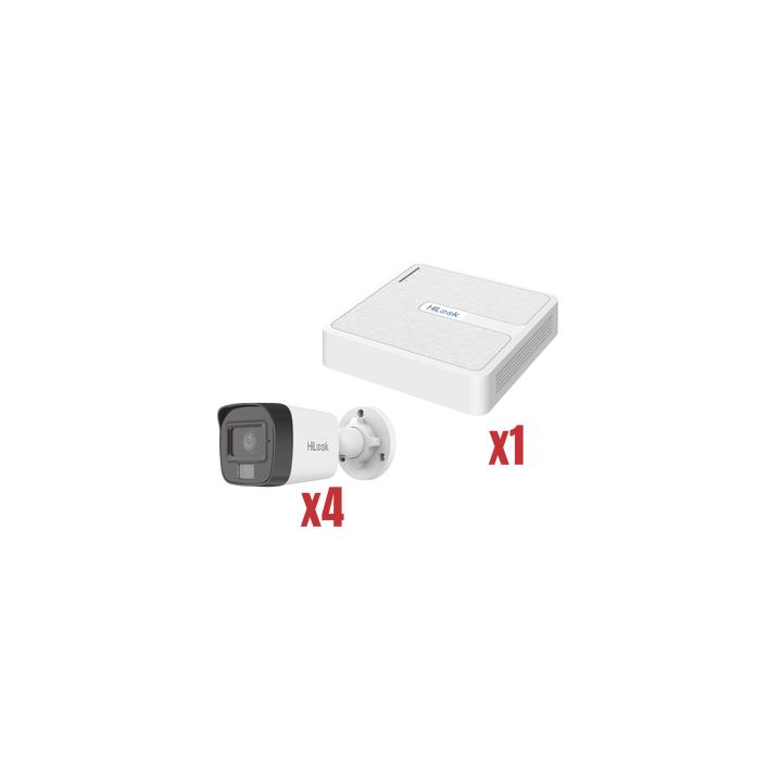 Kit IP 4Megapixel / NVR de 4 Canales con 4 Puertos PoE / 4 Cámaras IP Dual light con microfono