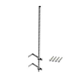 Mástil de 3 m de 1-1/4" diámetro ced. 30 con Herrajes para Sujeción a Pared.