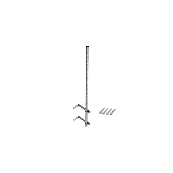 Mástil de 3 m de 1-1/4" diámetro ced. 30 con Herrajes para Sujeción a Pared.