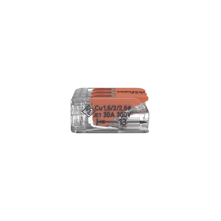 Borna de Conexión con Palancas / 3 Conductores / CAGE CLAMP® / 6 mm² (10 AWG) Máximo / 32A 450V / Transparente /