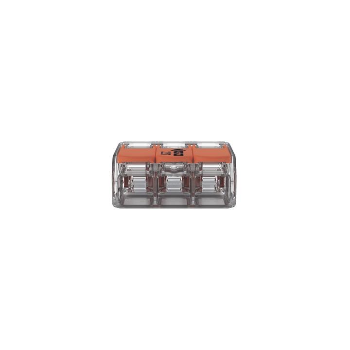 Borna de Conexión con Palancas / 3 Conductores / CAGE CLAMP® / 6 mm² (10 AWG) Máximo / 32A 450V / Transparente /