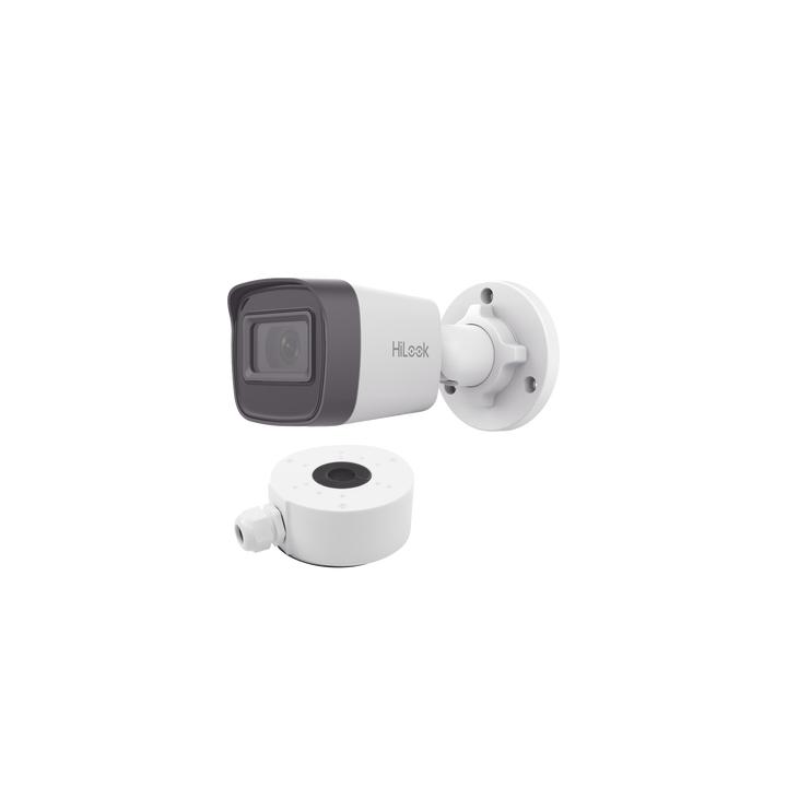 HiLook Series / Bala IP 4 Megapixel / 20 mts IR / Exterior IP67 / PoE / dWDR / Lente 2.8 mm + Caja de conexión