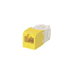 Conector Jack RJ45 Estilo TG, Mini-Com, Categoría 6, de 8 Posiciones y 8 Cables, Color Amarillo