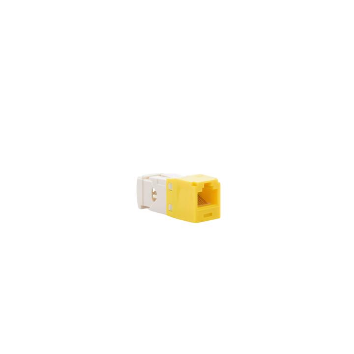 Conector Jack RJ45 Estilo TG, Mini-Com, Categoría 6, de 8 Posiciones y 8 Cables, Color Amarillo