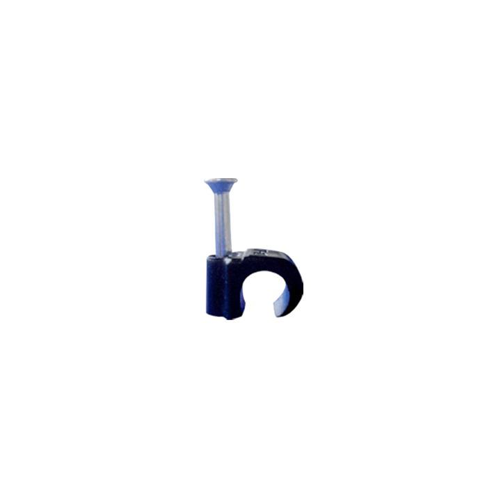 Grapa reforzada para cable redondo de 7mm con clavo de 1" color negro (100pzs) (3103-00301)