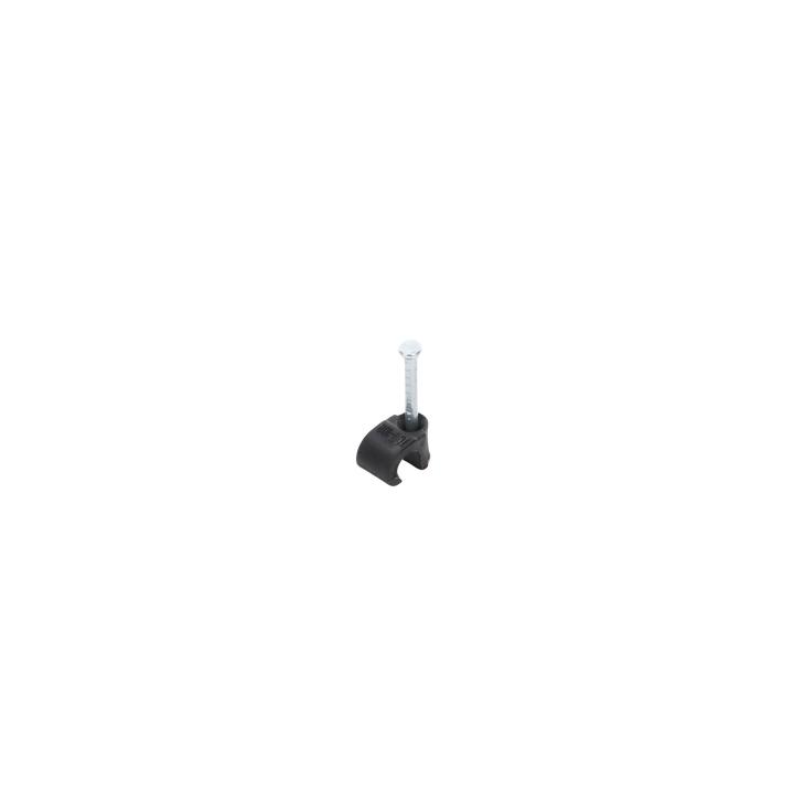 Grapa reforzada para cable redondo de 7mm con clavo de 1" color negro (100pzs) (3103-00301)