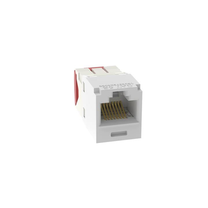 Conector Jack RJ45 Estilo TG, Mini-Com, Categoría 5e, de 8 Posiciones y 8 Cables, Color Blanco