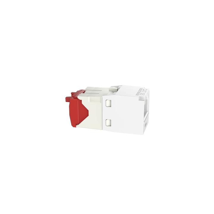 Conector Jack RJ45 Estilo TG, Mini-Com, Categoría 5e, de 8 Posiciones y 8 Cables, Color Blanco