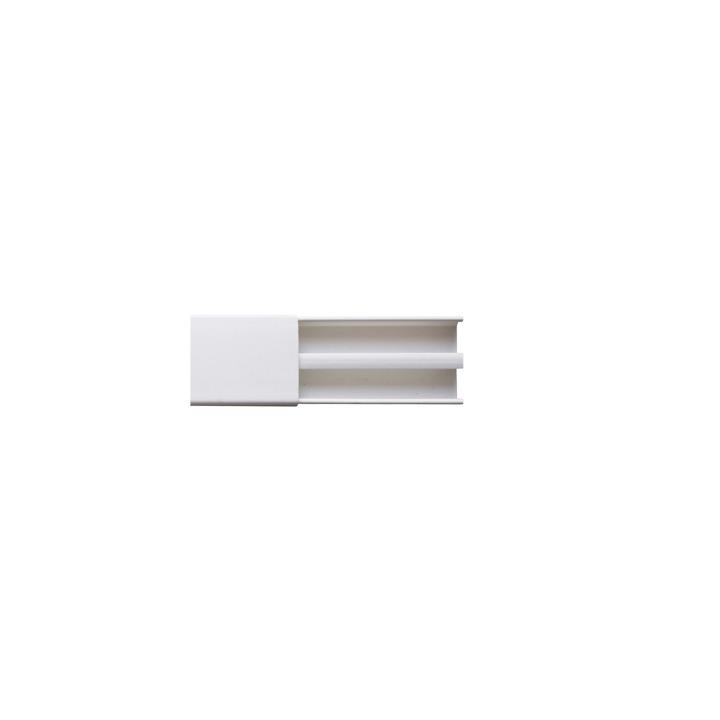 Canaleta blanca dos vías, de PVC auto extinguible,  48 x 16 x tramo 2.5m (6101-01250)