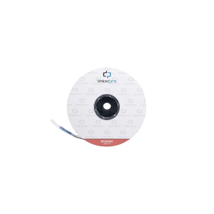 Carrete de Fibra Óptica Monomodo con Conectores SC-SC Duplex, Reforzada con Kevlar, de 200 Metros (656.17 Pies), Para