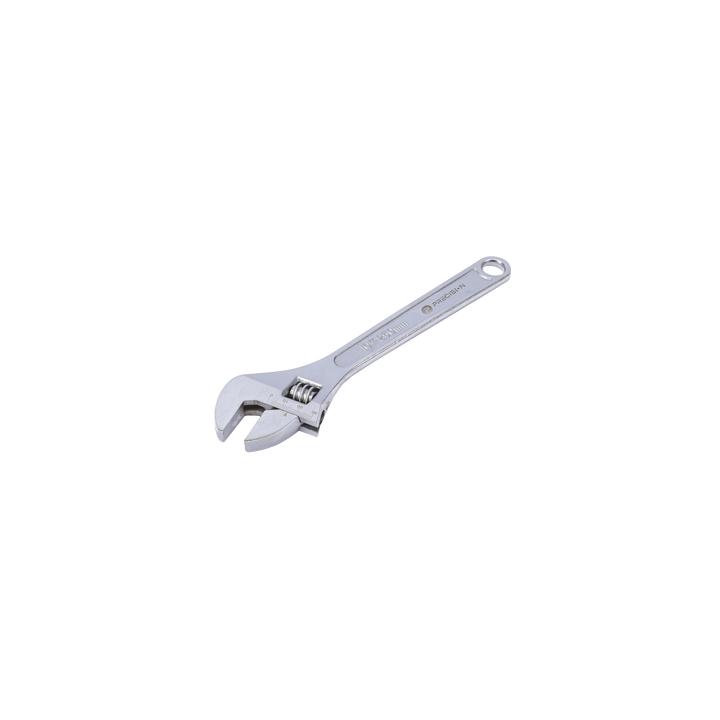 Llave Ajustable (Perico) de 20.5 cm (10”). Apertura máxima de Mordaza de 30 mm.