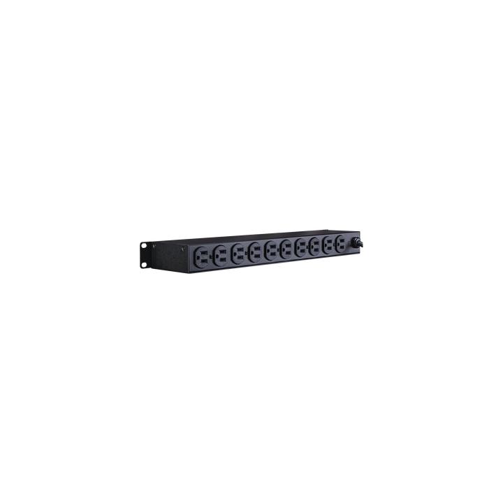 PDU Básico Para Distribución de Energía, Con 10 Tomas NEMA 5-15R Traseras, 1UR, 15 Amp, 120 Vca