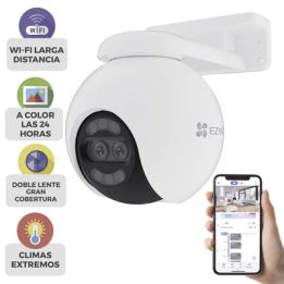 Cámara PT / Wi-Fi / Lente Dual / Panorámica 360° / Resolución 4K / Visión Nocturna ColorFULL  / IA Detección de