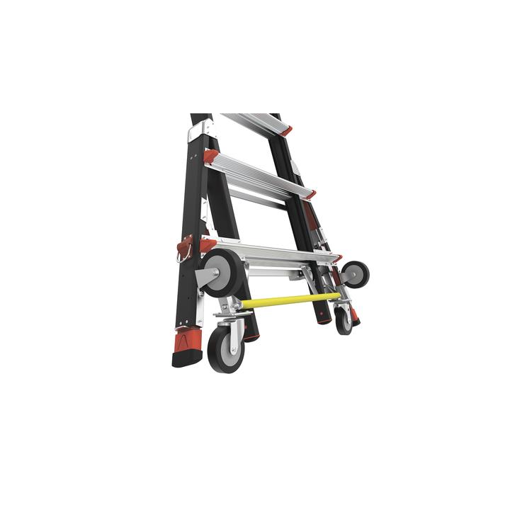 Escalera de Fibra de Vidrio  con Jaula de 8'-14' (2.44 - 4.27 m). Con Ajuste en Ruedas (RATCHET™ Leveler)