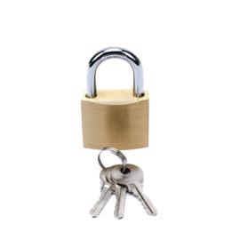 Candado de Latón Cuerpo 40 x 40 mm Con 3 Llaves. Diam. de Perno: 6.2 mm