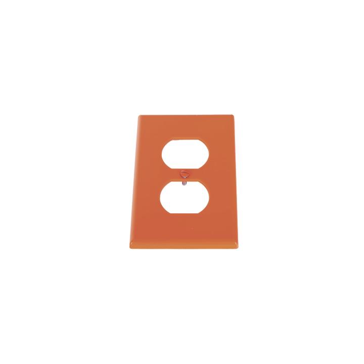 Tapa para Contacto Dúplex Color naranja.