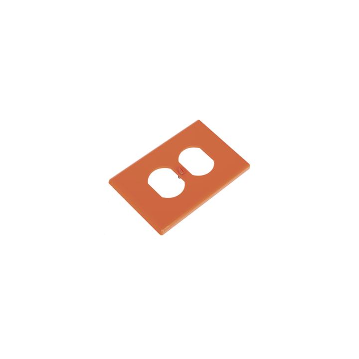 Tapa para Contacto Dúplex Color naranja.
