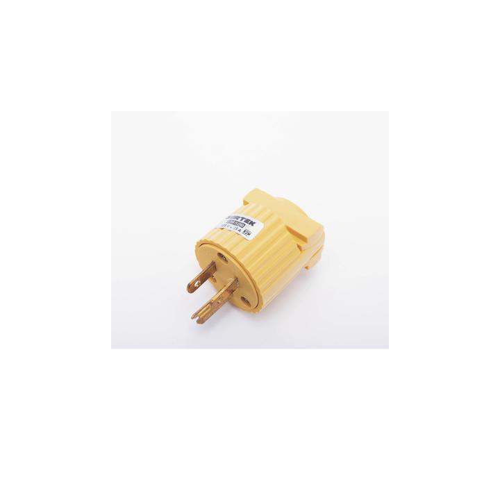 Clavija con Abrazadera Plástica Aterrizada  / 127 V CA 15 A Max.  / Fabricada en Plastico ABS.