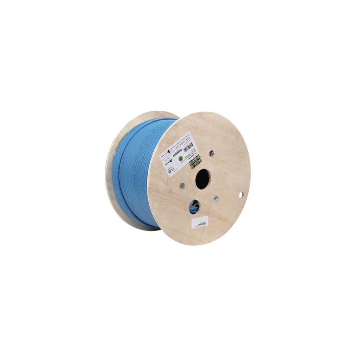 Bobina de Cable Blindado F/UTP de 4 Pares, Z-MAX, Cat6A, Soporte de Aplicaciones 10GBase-T, CMR (Riser), Color Azul,