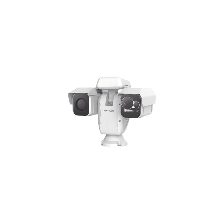 PTZ Punta de Poste IP Dual / Lente Térmico 100 mm (640 X 512) / Lente Óptico 56X Zoom (4 MP) / 800 mts IR Laser / 36