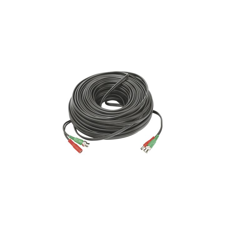 Cable Coaxial (BNC RG59) + Alimentación / SIAMES / 50 Metros (164 Pies) / 100% COBRE / Para Cámaras 4K / Uso Interior
