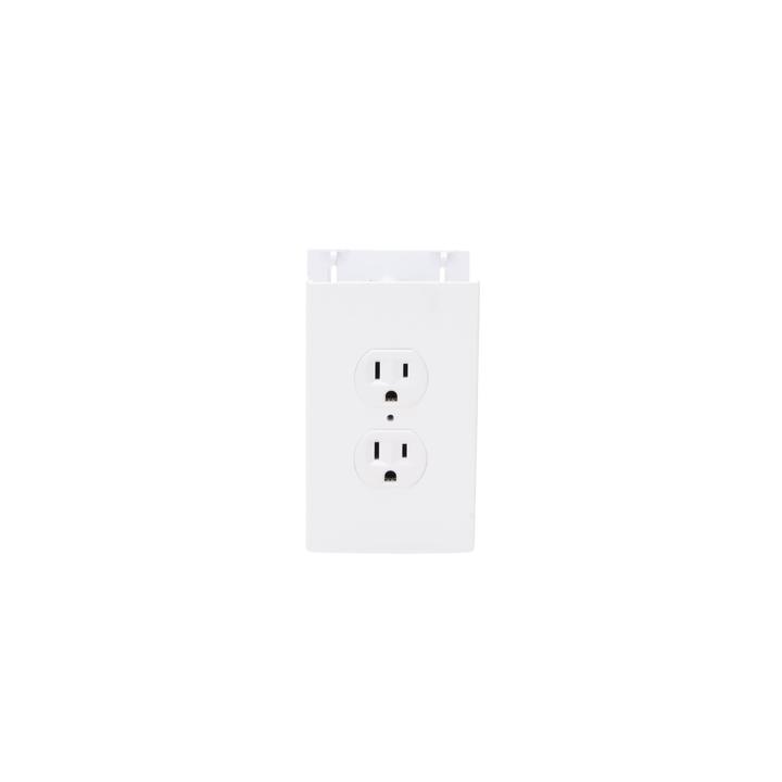 Contacto eléctrico doble, soporte y tapa color blanco de PVC auto extinguible,  para canaleta TEK100 (5591-10200)