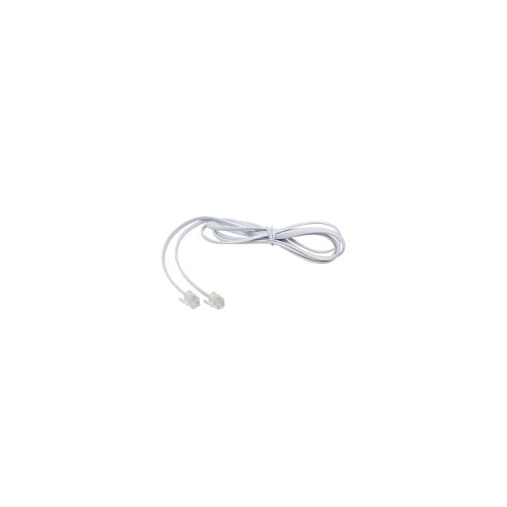 Cable Telefónico RJ11, Plano, Color Blanco, 1.5 Metros (4.92 Pies)