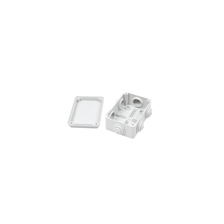 Caja Estanca de PVC Para Derivación y Conexión, 6 Entradas, Tapa Atornillada, 120x80x50 mm (Área interna), Uso